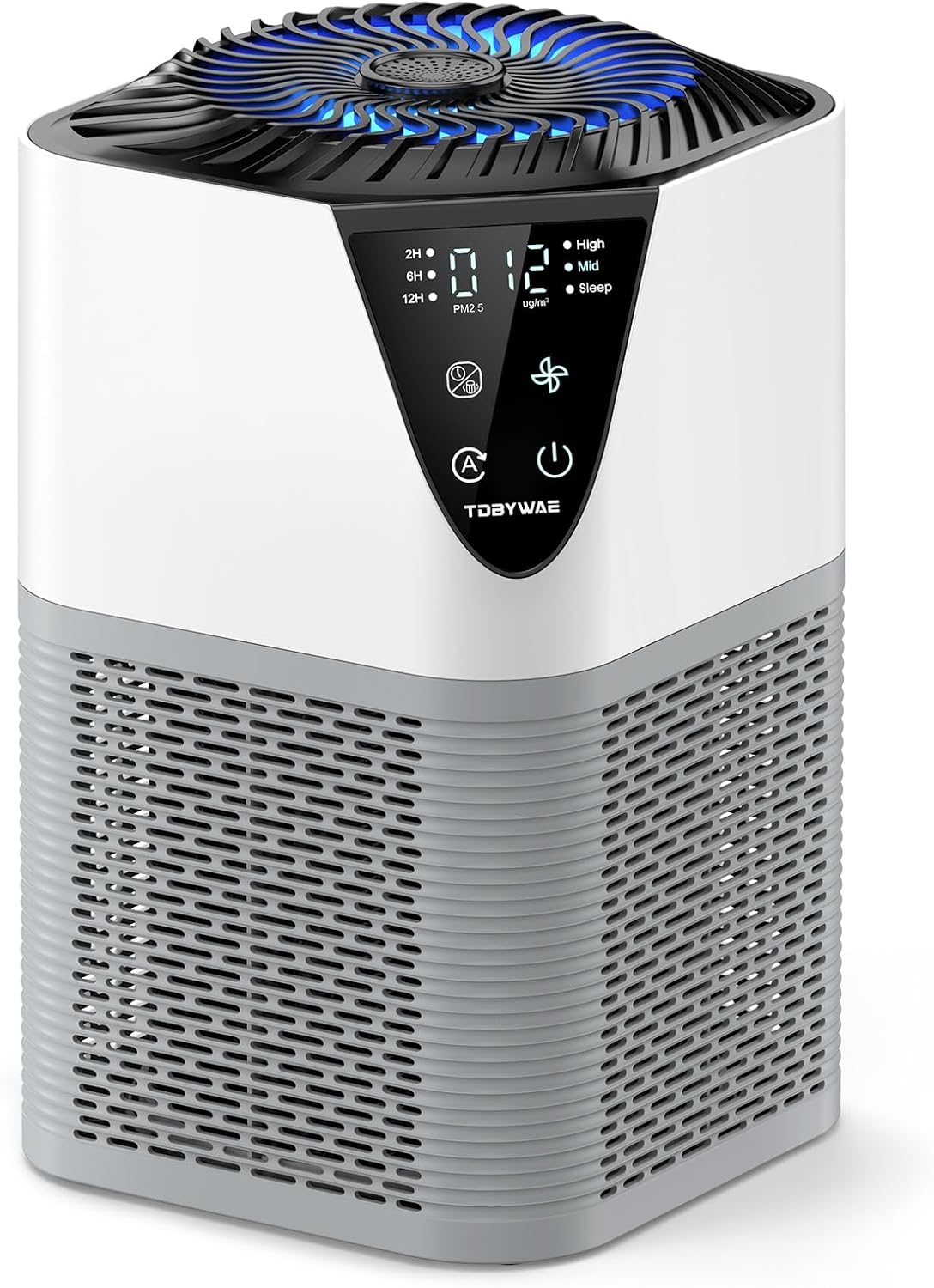 Air Purifiers for Home Large Room up to 1750 Sq Ft, H13 True HEPA Filter Air Purifiers for Bedroom Smoke/Pet Dander/Pollen, 25dB Quiet for Home,Bedroom,Office (Ivory White & Haze Gray)