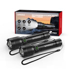 WINDELE Rechargeable LED Flashlights High Lumens, Metal Flashlights for Outdoor (2 Pack)