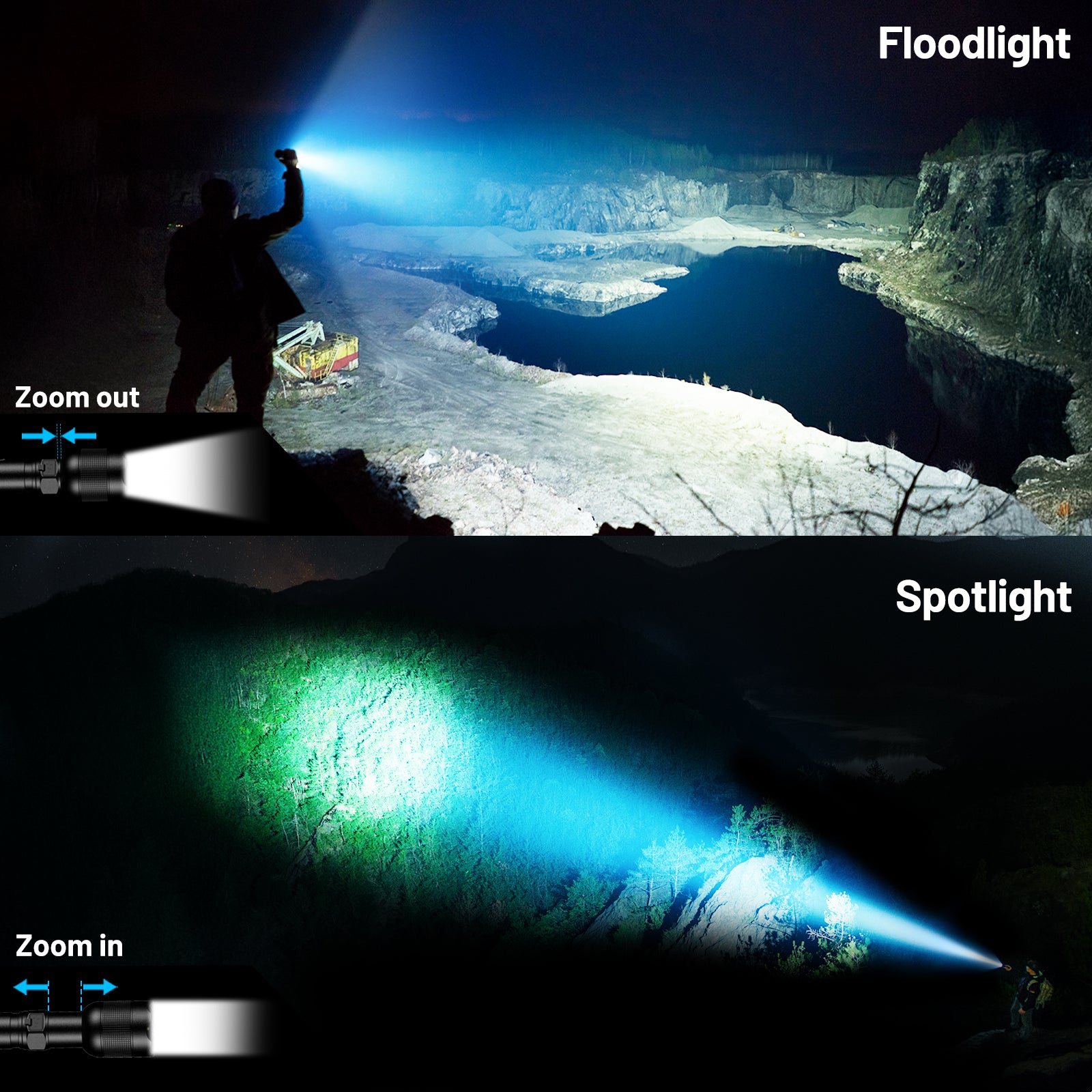 WINDELE Rechargeable LED Flashlights High Lumens, Metal Flashlights for Outdoor (2 Pack)