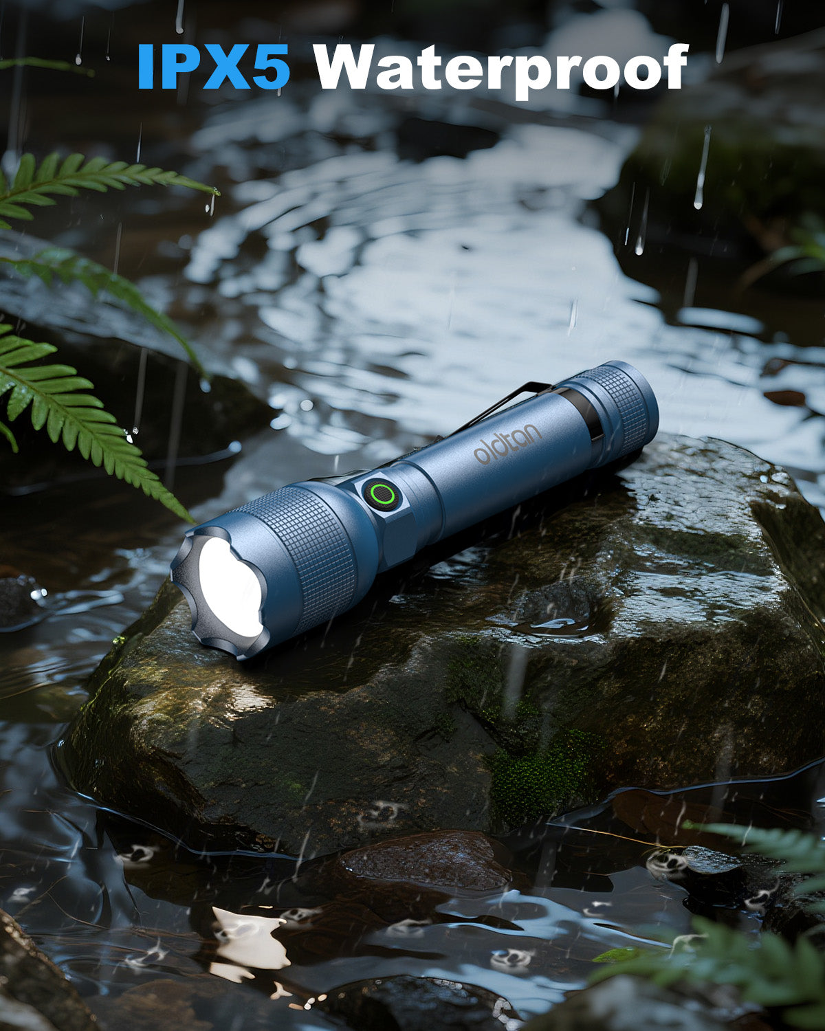 Oldtan Rechargeable Flashlights with High Lumens, Mini Metal Flashlights for Outdoor,2 Pack (Blue)