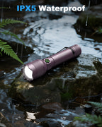 Oldtan Rechargeable Flashlights with High Lumens, Mini Metal Flashlights for Outdoor,2 Pack (Purple)