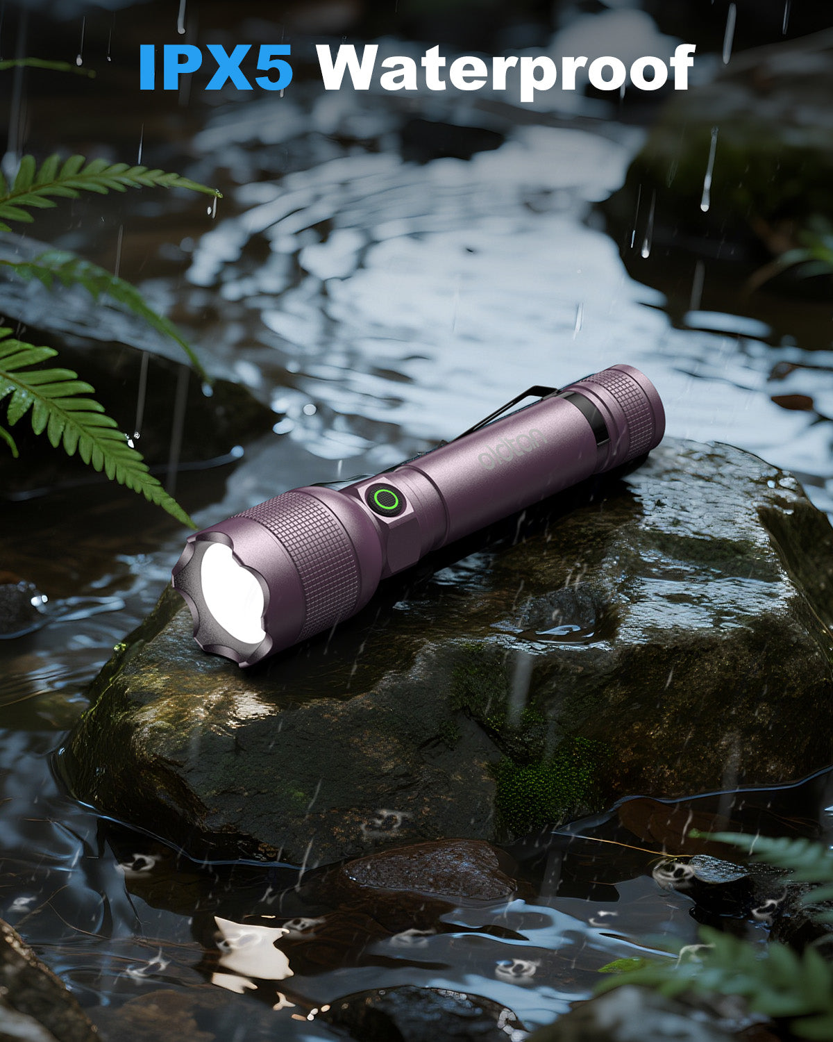 Oldtan Rechargeable Flashlights with High Lumens, Mini Metal Flashlights for Outdoor,2 Pack (Purple)