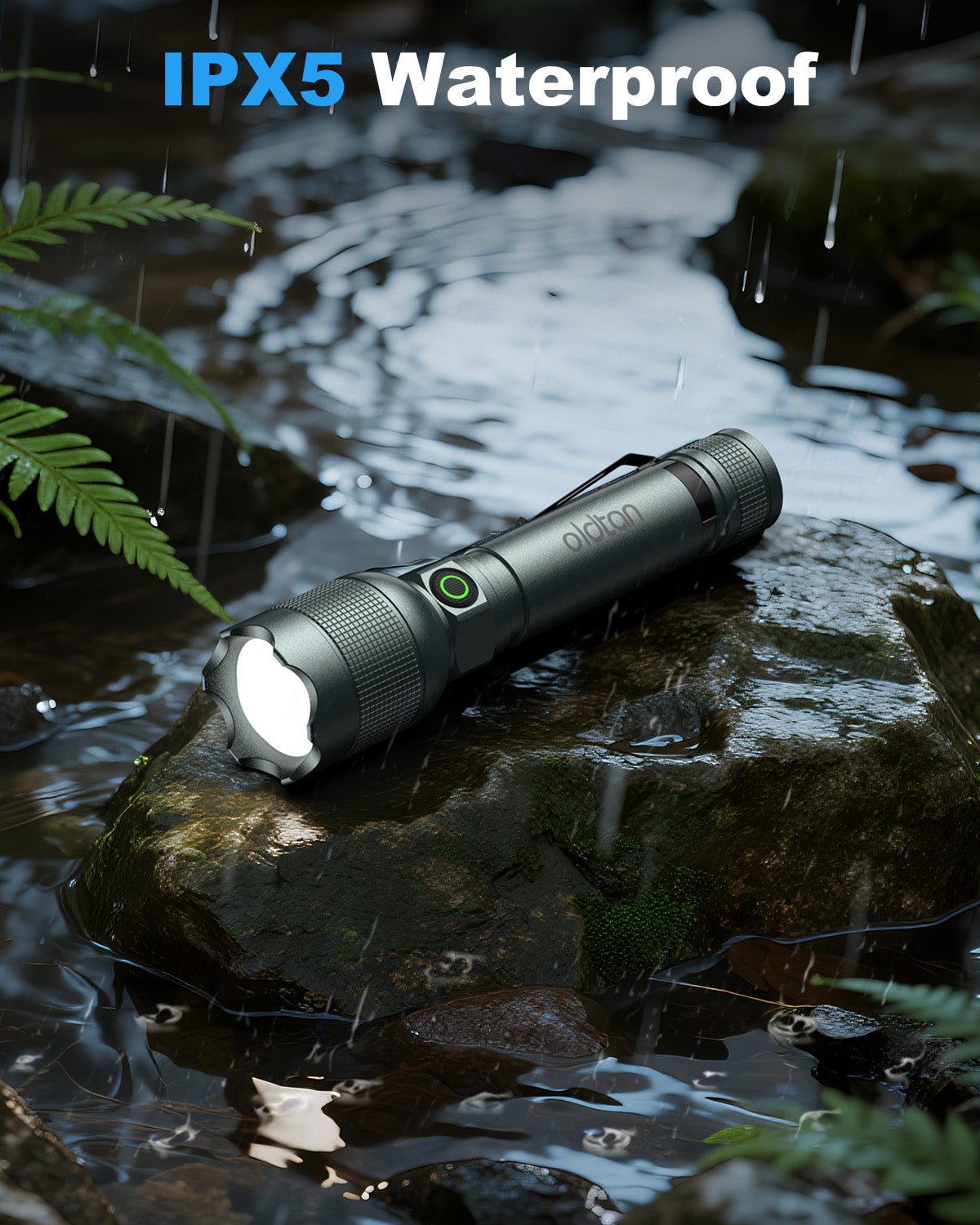 Oldtan Rechargeable Flashlights with High Lumens, Mini Metal Flashlights for Outdoor,2 Pack (Silver)