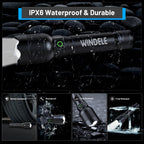 WINDELE Rechargeable LED Flashlights High Lumens, Metal Flashlights for Outdoor (2 Pack)