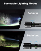 Oldtan Rechargeable Flashlights with High Lumens, Mini Metal Flashlights for Outdoor,2 Pack (Black)