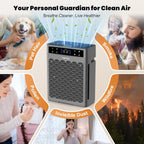 Air Purifiers for Home Large Room, Cover Up to 3000 Ft² with Air Quality Monitor and Timer, HEPA Filter Air Purifier for Bedroom with Fragrance, Air Cleaner for Dorm Room, Office - Grey