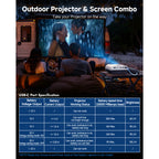 WINDELE 5G WIFI Bluetooth Projector with Screen,USB-C Power Bank Powered Projector for Outdoor,16oz