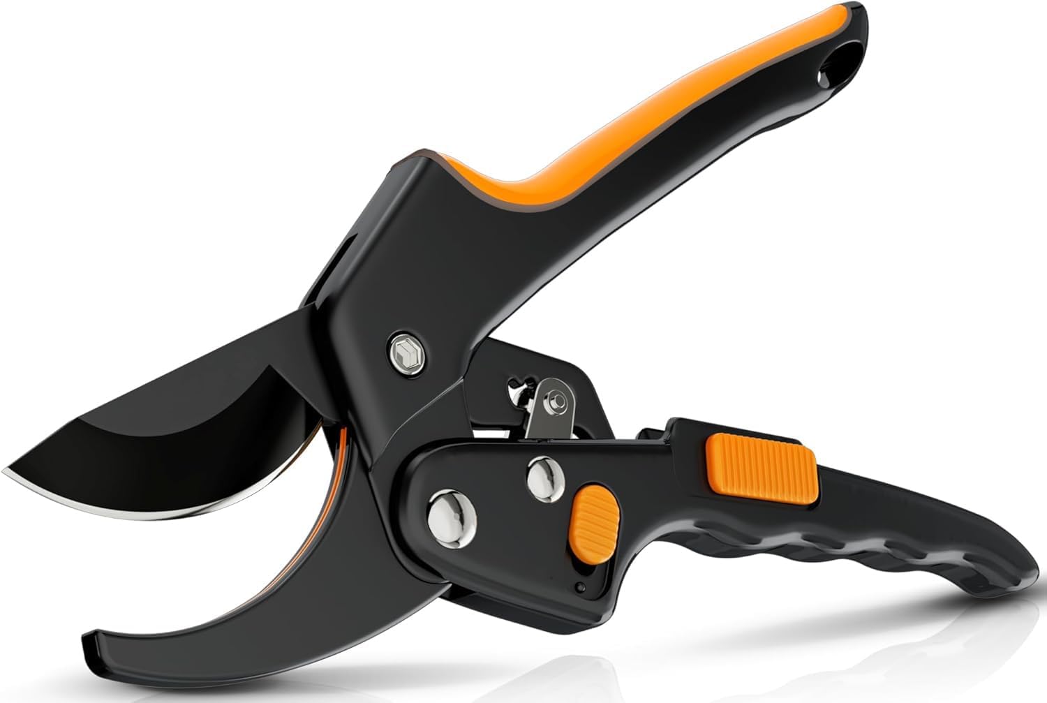 Ratchet Pruning Shears for Gardening Heavy Duty - Increases Cutting Power 3x - Perfect Ratchet Pruners for Weak Hands & Arthritis- 8” Anvil Garden Clippers