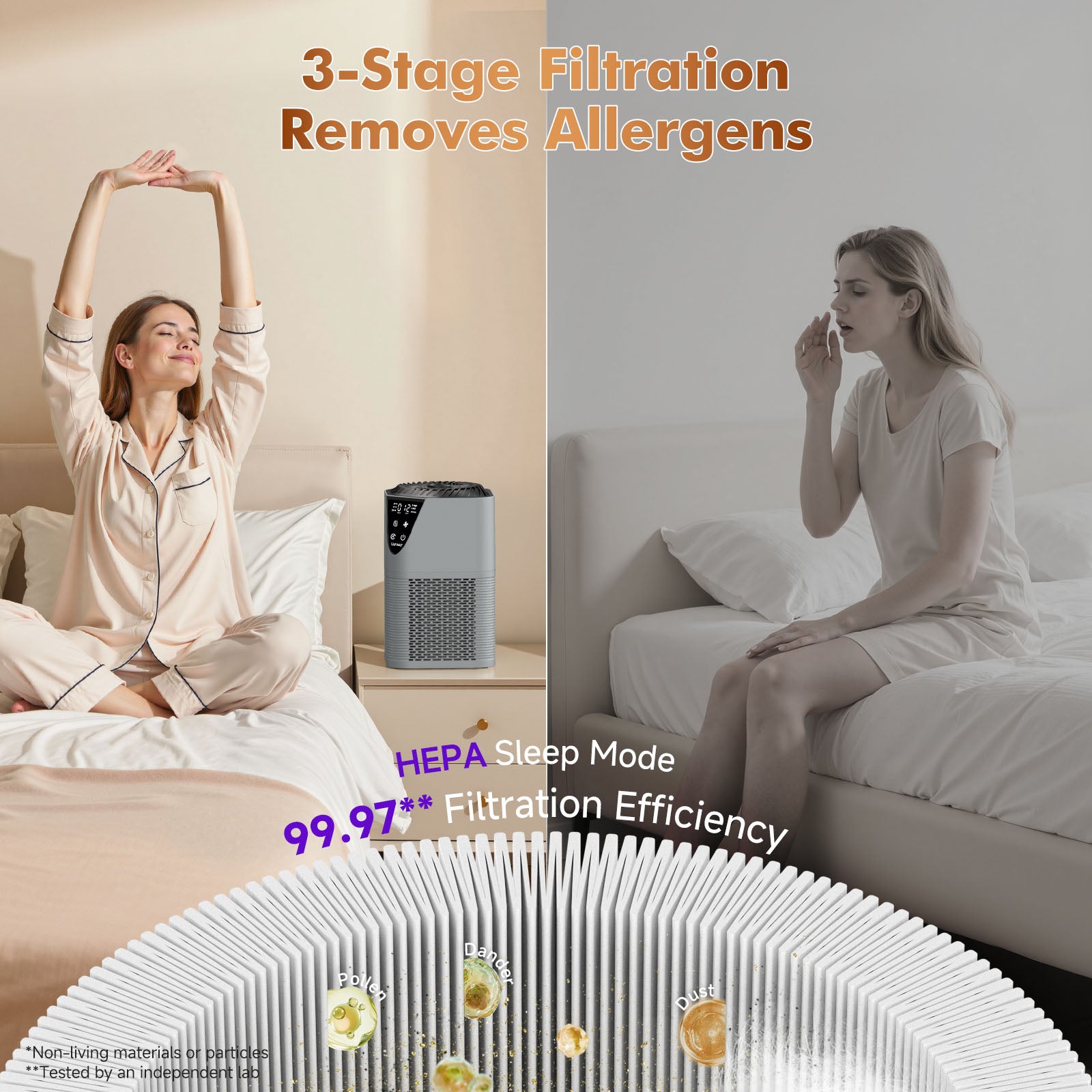Air Purifiers for Home Large Room up to 1750 Sq Ft, H13 True HEPA Filter Air Purifiers for Bedroom, 25dB Quiet with Fragrance Diffuser for Home, Bedroom, Office (Gray)