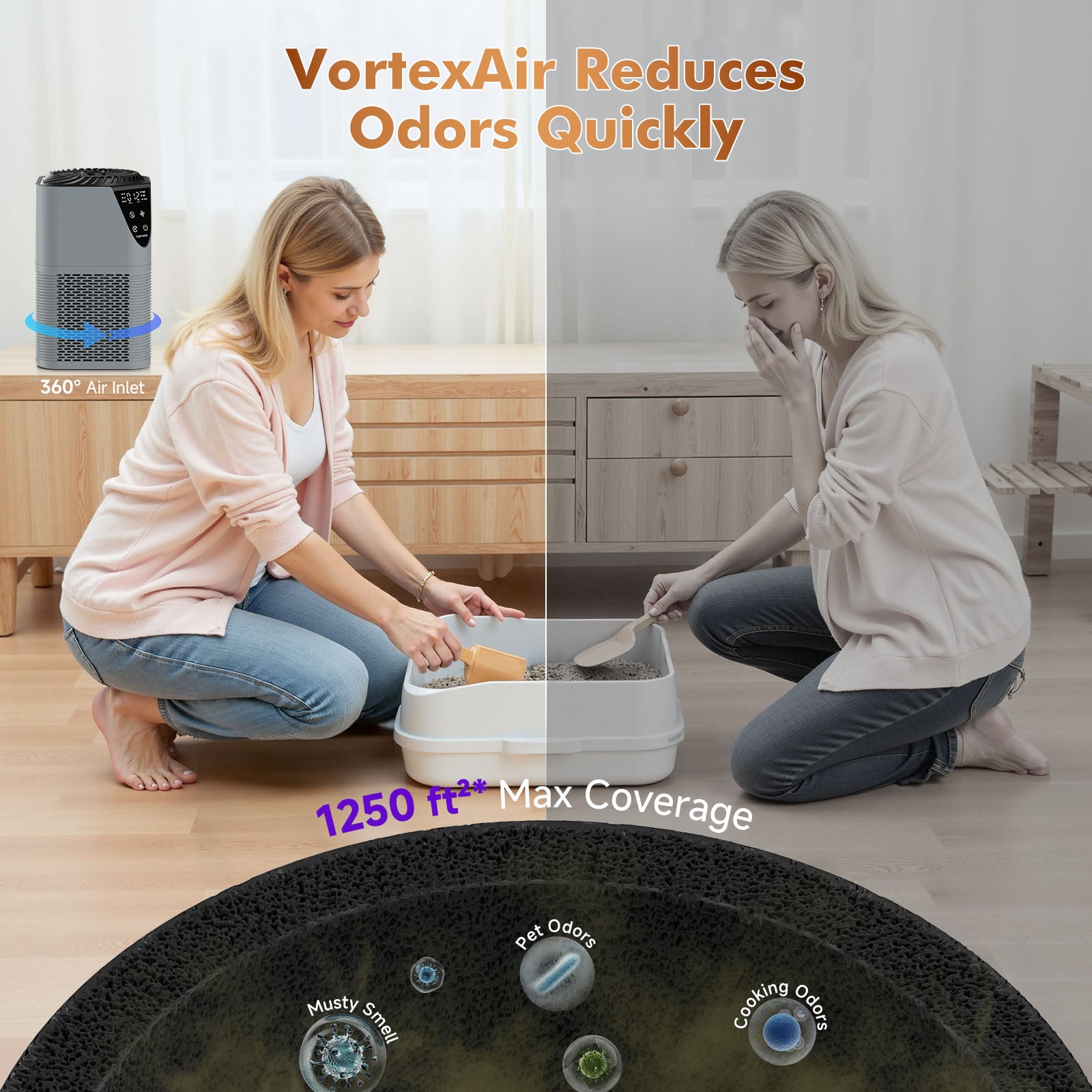 Air Purifiers for Home Large Room up to 1750 Sq Ft, H13 True HEPA Filter Air Purifiers for Bedroom, 25dB Quiet with Fragrance Diffuser for Home, Bedroom, Office (Gray)